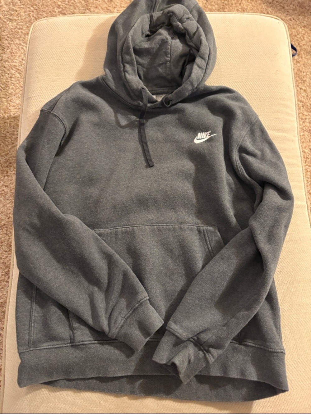 Nike Dark Gray Pullover Hoodie with White Swoosh